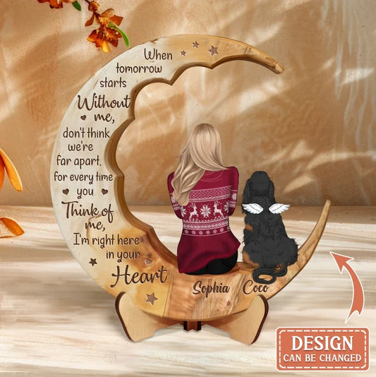 Custom Personalized Memorial Pet Wooden Art - Memorial Gift Idea for Cat/ Dog Lover - When Tomorrow Starts Without Me