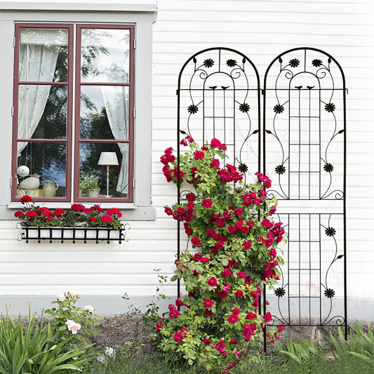 2 Pack Metal Garden Trellis 86.7" x 19.7" Rustproof Trellis for Climbing Plants