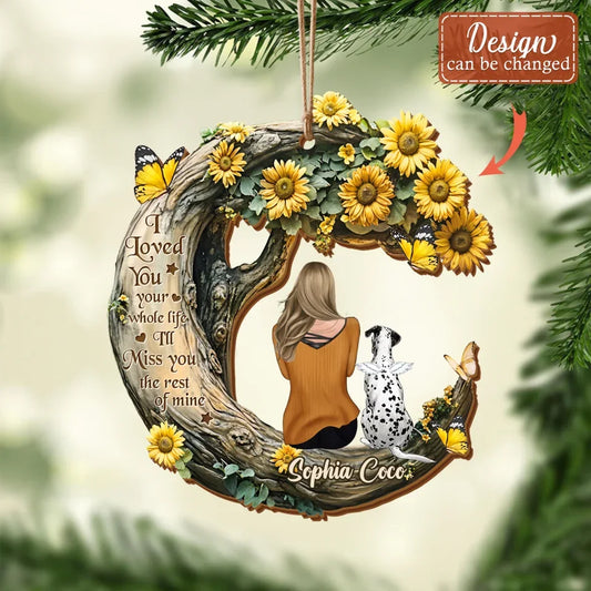 Personalized Sunflower Memorial Pet Wooden Ornament - Memorial Gift Idea for Cat/Dog Lover - Your Wings Were Ready But My Heart Was Not