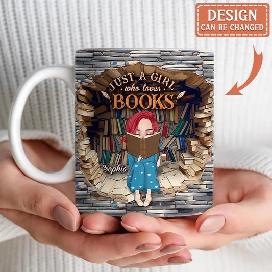 Personalized Reading Book Coffee Mug - Just A Girl Who Loves Books - Gift Idea For Friends/Book Lovers