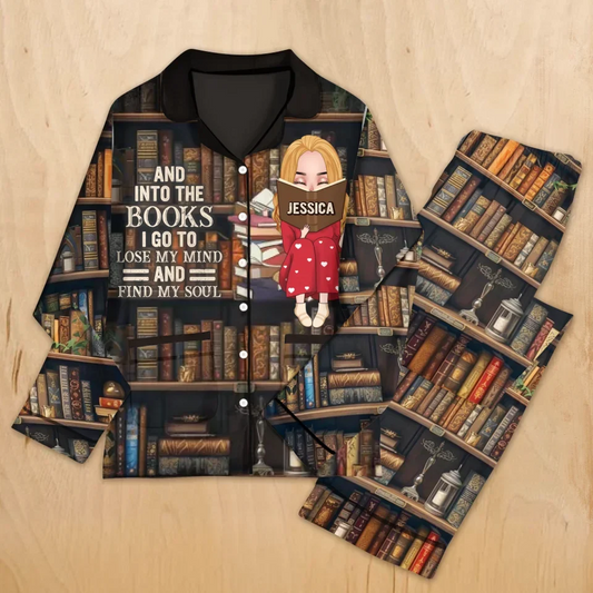 Personalized Reading Book All-Over Print Women's Pajama Set - Gift Idea For Book Lover - Just A Girl Who Loves Books