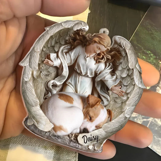 Personalized Angel Dog Acrylic Ornament - Memorial Gift For Dog Owner - Upload Photo