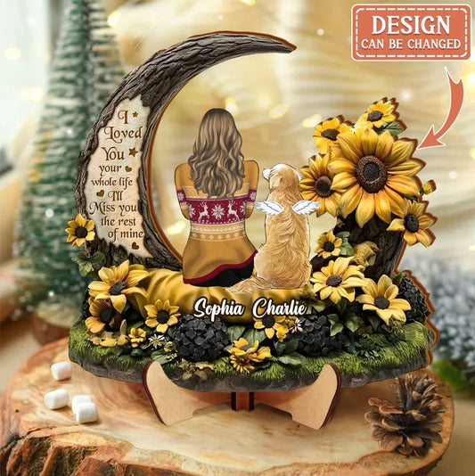 Personalized Memorial Sunflower Wooden Art - Memorial Gift Idea For Pet Lover - I Loved You Your Whole Life