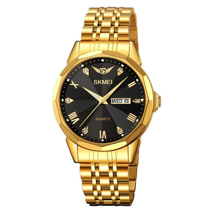 Business Solid Steel Band Calendar Casual Waterproof Watch