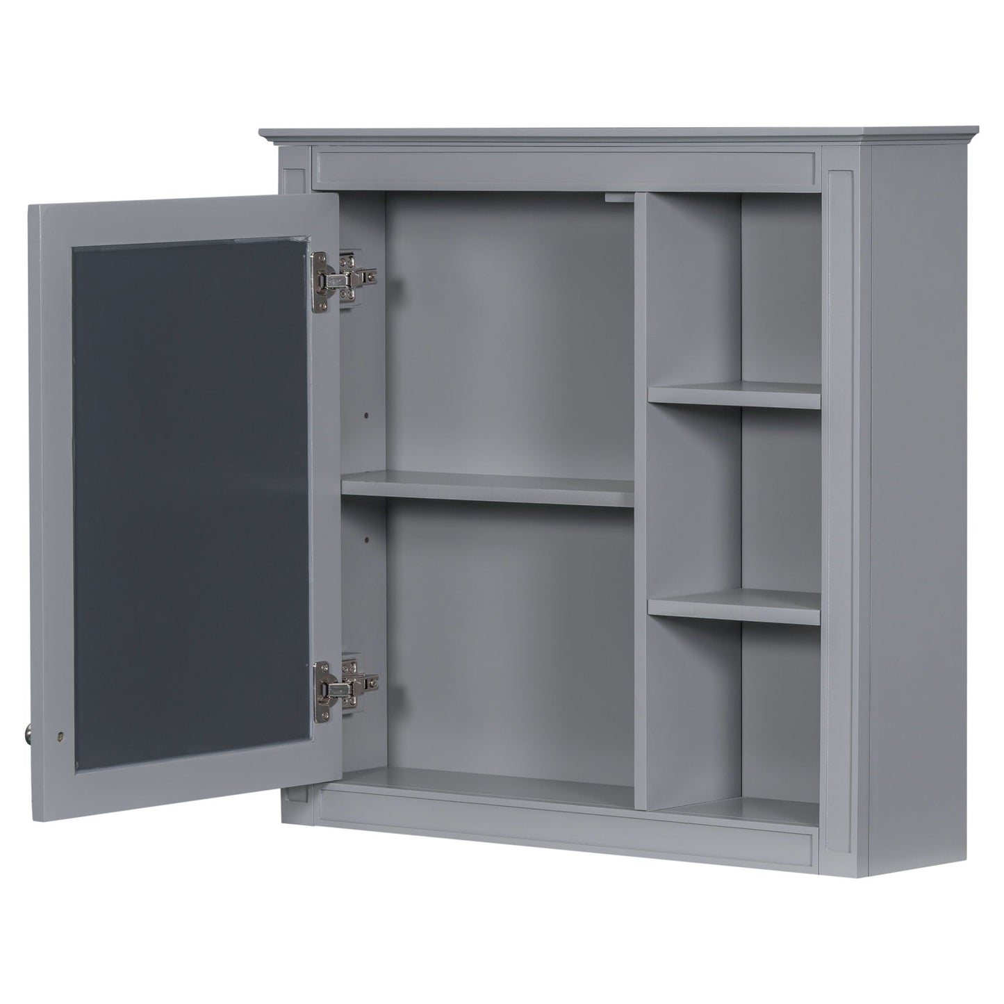 Bathroom Vanity With Medicine Cabinet, Royal Mirror Cabinet, Modern Bathroom Storage Cabinet With 2 Soft Closing Doors And 4 Drawers