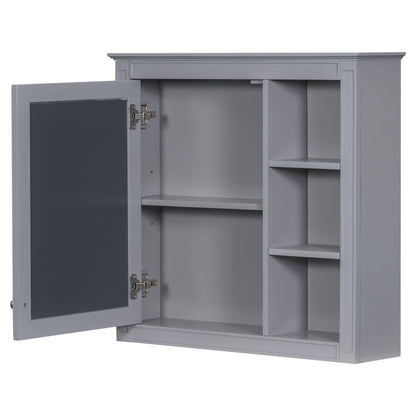 Bathroom Vanity With Medicine Cabinet, Royal Mirror Cabinet, Modern Bathroom Storage Cabinet With 2 Soft Closing Doors And 4 Drawers
