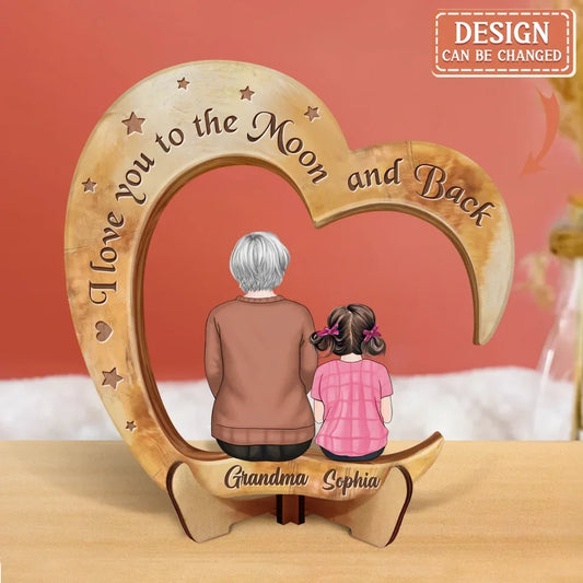 Personalized Grandma & Grandkids Heart Wooden Art - Gift Idea For Grandma/Grandpa/Grandkid - Life Is Better With Grandkids
