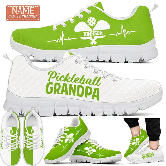 Personalized Pickle Ball Grandpa Sneakers - Gift Idea For Grandpa/Pickle Ball Lover