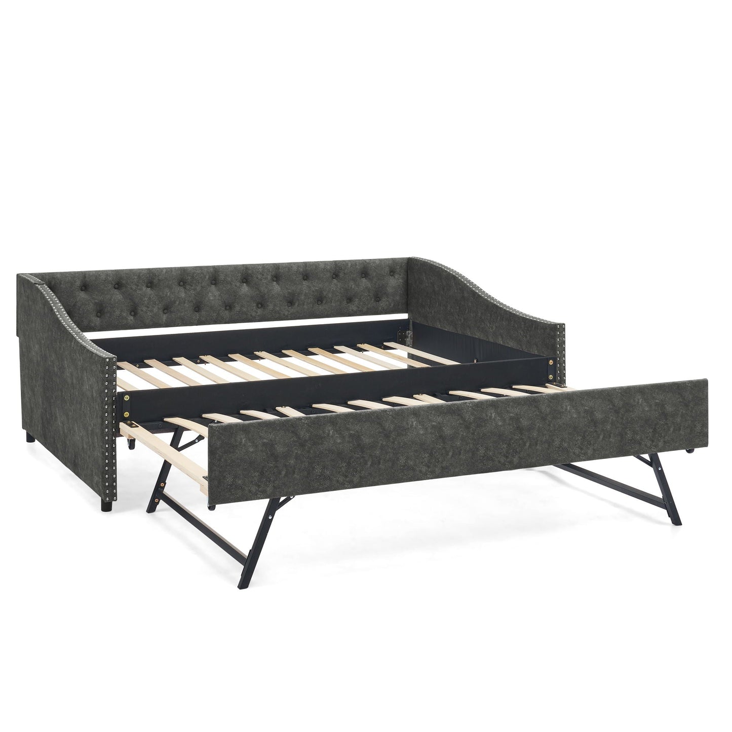 Upholstered Daybed With USB Charging & Pull Out Bed