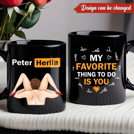 Custom Personalized Couple Black Coffee Mug - Best Gift Ideas For Husband/ Wife/ Birthday/ Anniversary