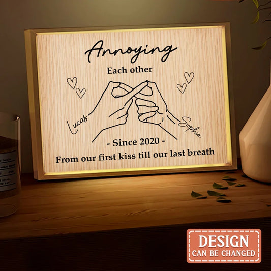 Personalized Couple Lighting Frame Canvas - Gift Idea For Couple/Anniversary - Annoying Each Other Since