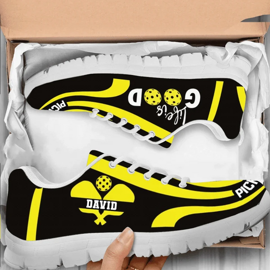 Personalized Pickleball Sneakers - Gift Idea For Pickleball Lover - Life Is Good