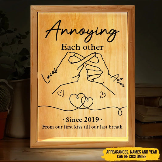 Custom Personalized Couple Lighting Frame Canvas - Gift Idea For Couple/ Anniversary - Annoying Each Other