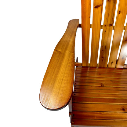 Foldable Solid Wood Adirondack Chair in Oak Finish