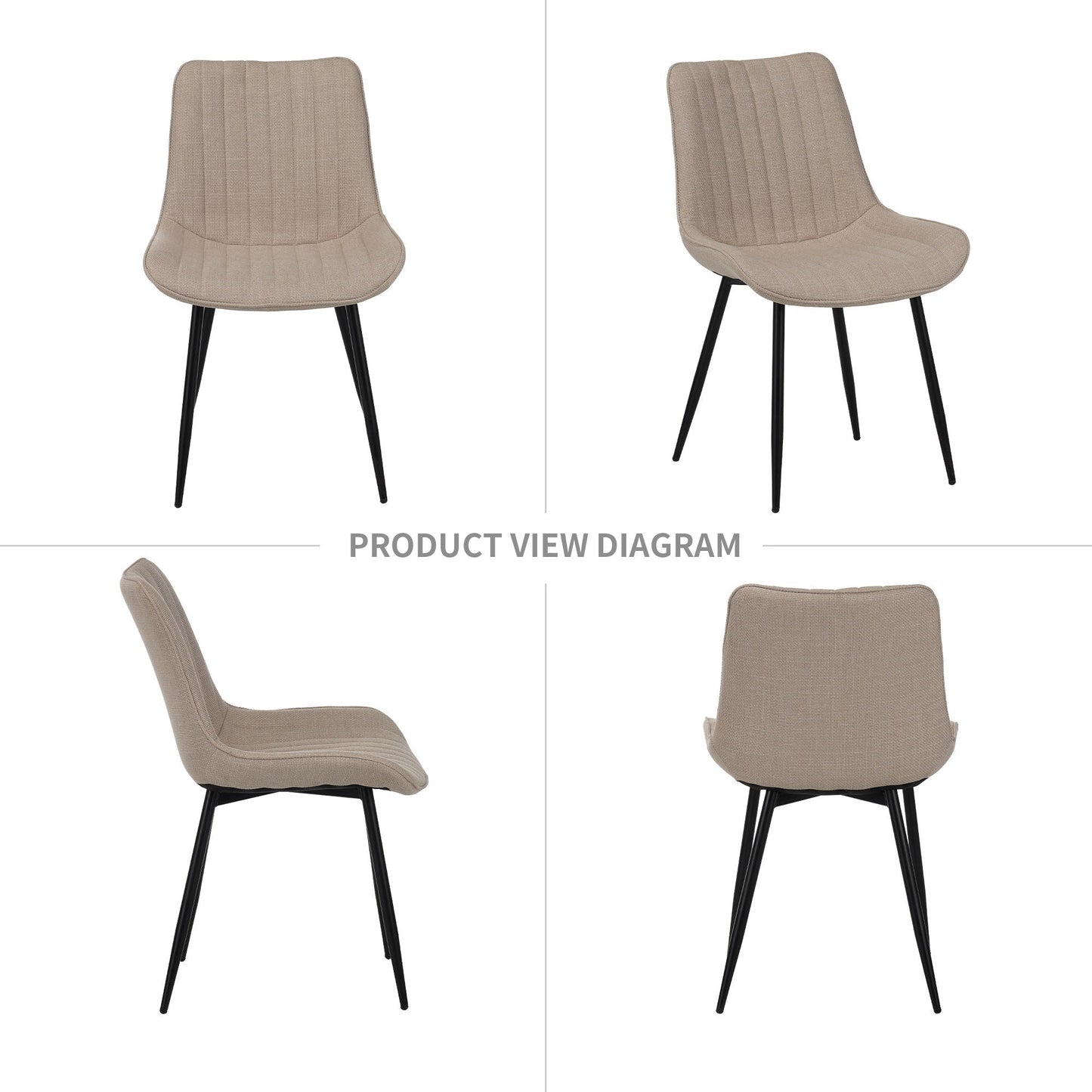 Dining Chair Set With Padded Backrests (Set of 4) - Beige