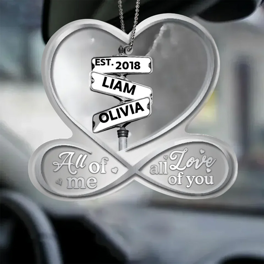 Personalized Couple Acrylic Keychain - Valentines Gift Idea For Couple - All Of Me All Love Of You