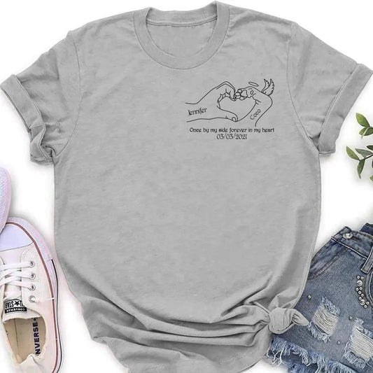 Personalized Memorial Dog T-shirt/Sweatshirt/Hoodie - Memorial Gift Idea For Dog Lover - Once By Me Side Forever In My Heart