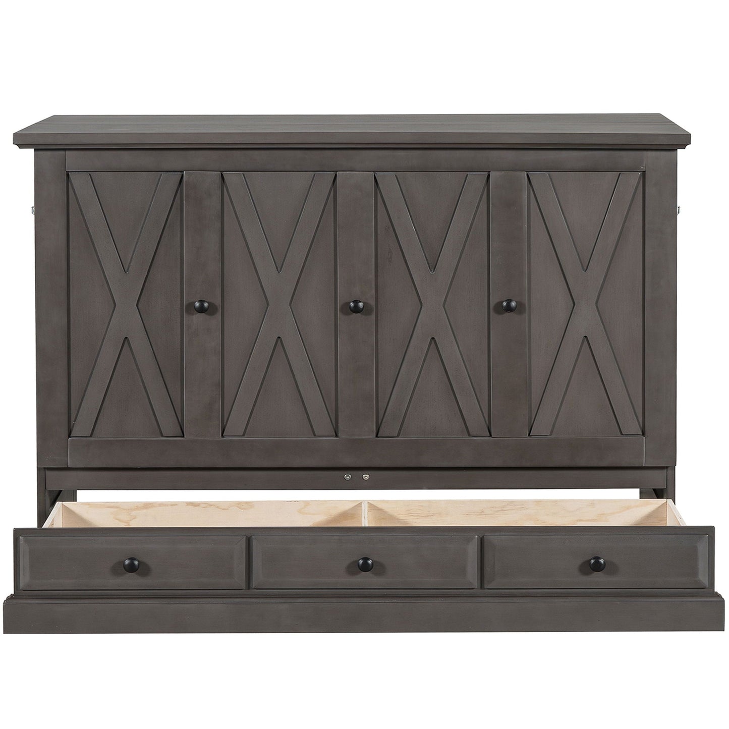 Murphy Bed Chest Cube Cabinet With Charging Station And Large Storage Drawer