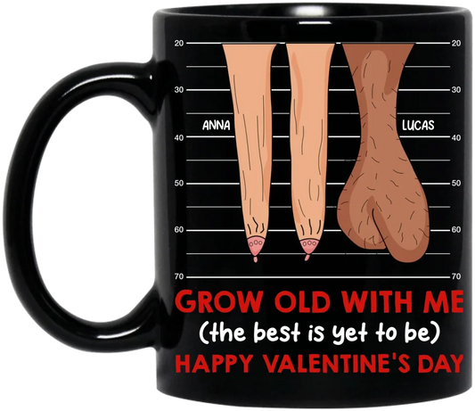 Personalized Couple Coffee Mug - Valentine Gift Idea For Old Couple - Grow Old With Me
