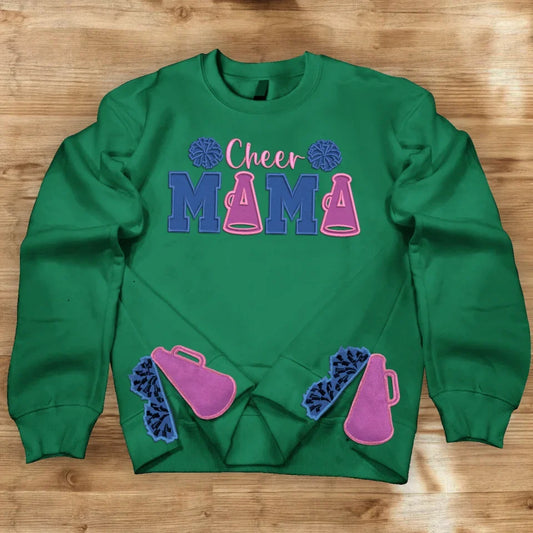 Cheer Mama Side Bow Embroidered Sweatshirt - Gift Idea For Mother's Day