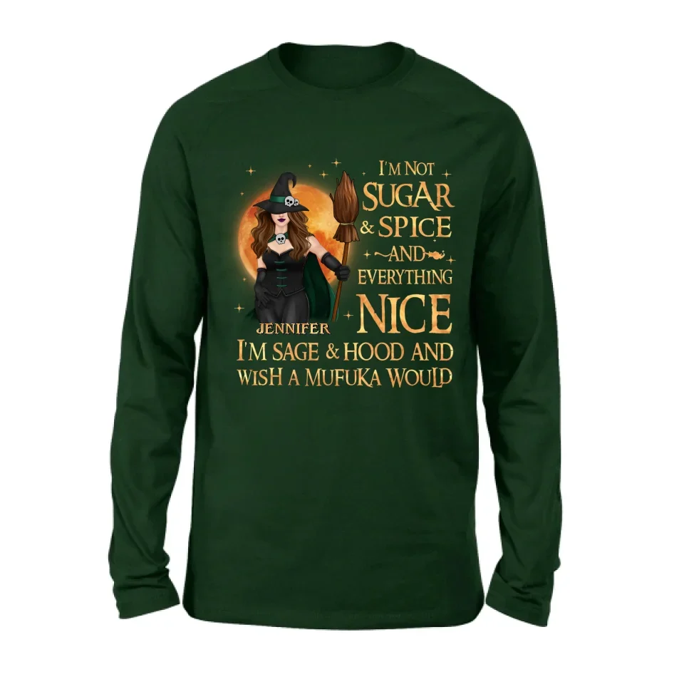 Personalized Witch Shirt/Hoodie - Gift Idea For Halloween/Witch - I'm Sage & Hood And Wish A Mufuka Would