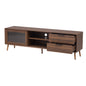 TV Stand Media Console With 2 Doors, 2 Drawers & Storage Cabinet - Walnut