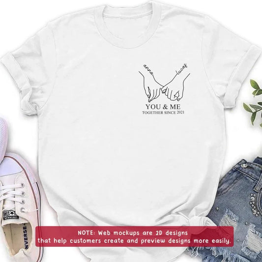 Personalized Couple Embroidered T-shirt/Sweater/Hoodie - You & Me Together Since