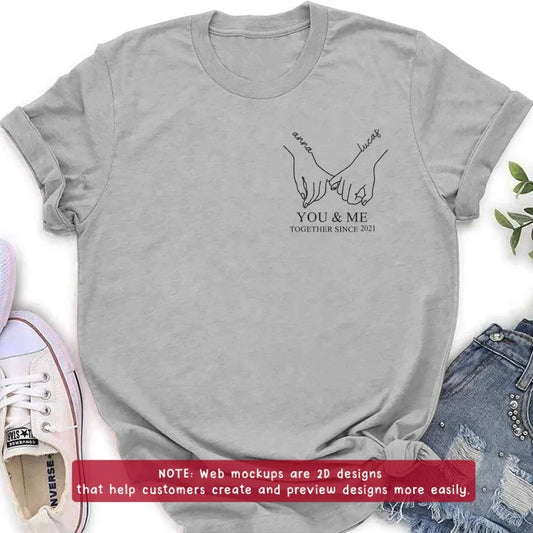 Personalized Couple Embroidered T-shirt/Sweater/Hoodie - You & Me Together Since