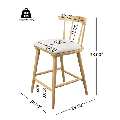 Olivia Indoor Wooden Upholstered Counter Stool