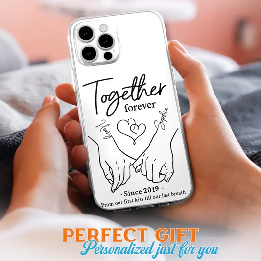 Custom Personalized Couple Phone Case For iPhone/ Samsung - Gift Idea For Couple - Together Forever