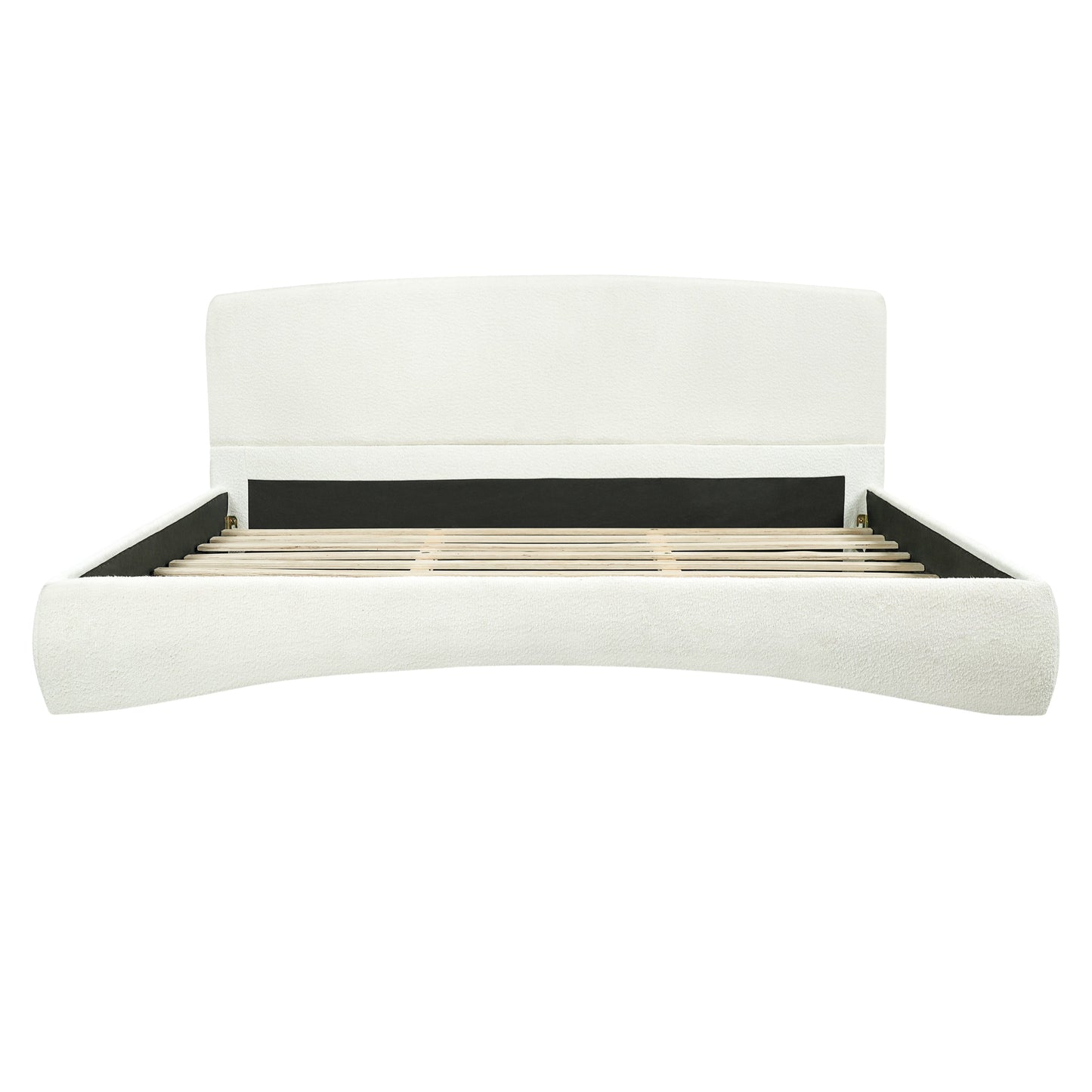 Curved Upholstered Bed with Smart Ambient Lighting
