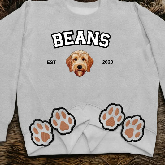 Personalized Dog Mom Side Bow Embroidered Sweatshirt - Upload Dog Photo - Gift Idea For Dog Lover