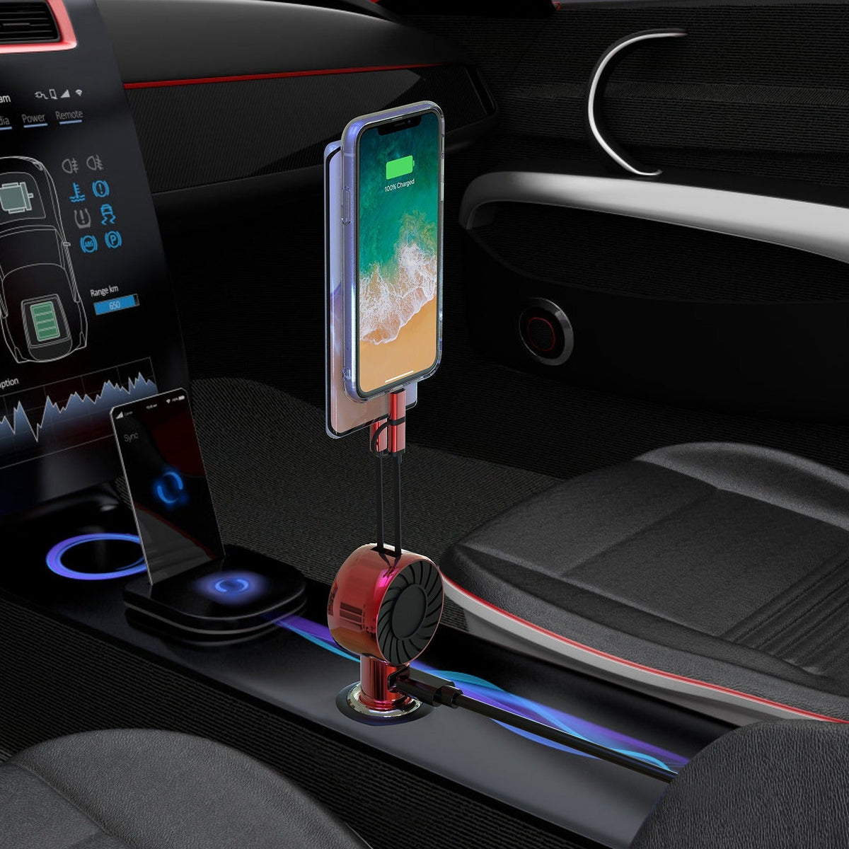 21W 3 In 1 Retractable Car Charger Fast Car Charger Mini Car Phone Charger with USB Port Type-C Cable LT & Micro Cable Fit For IOS Phone 15/14/13 And