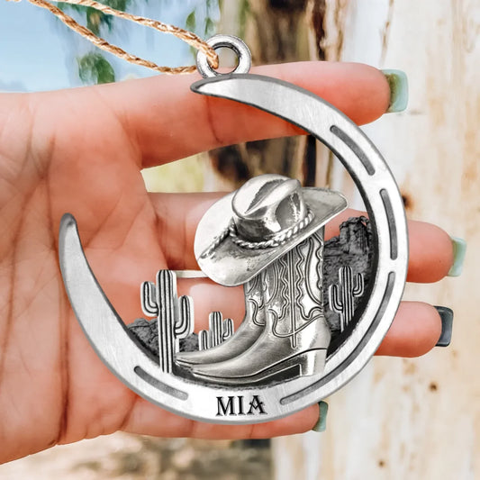 Personalized Cowgirl Aluminum Ornament - Gift Idea For Cowgirl/Girlfriend - Custom Name