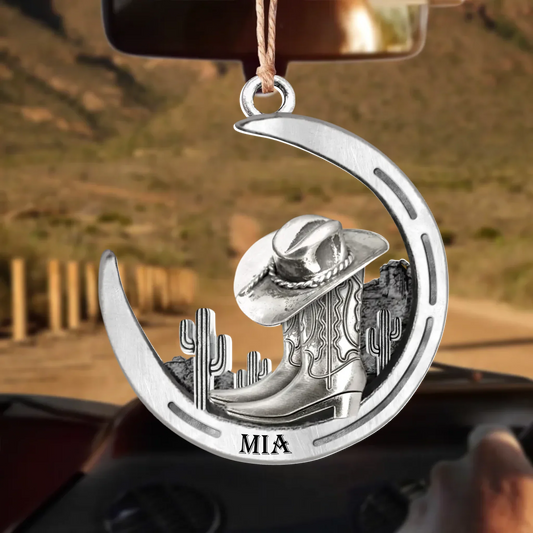 Personalized Cowgirl Aluminum Ornament - Gift Idea For Cowgirl/Girlfriend - Custom Name