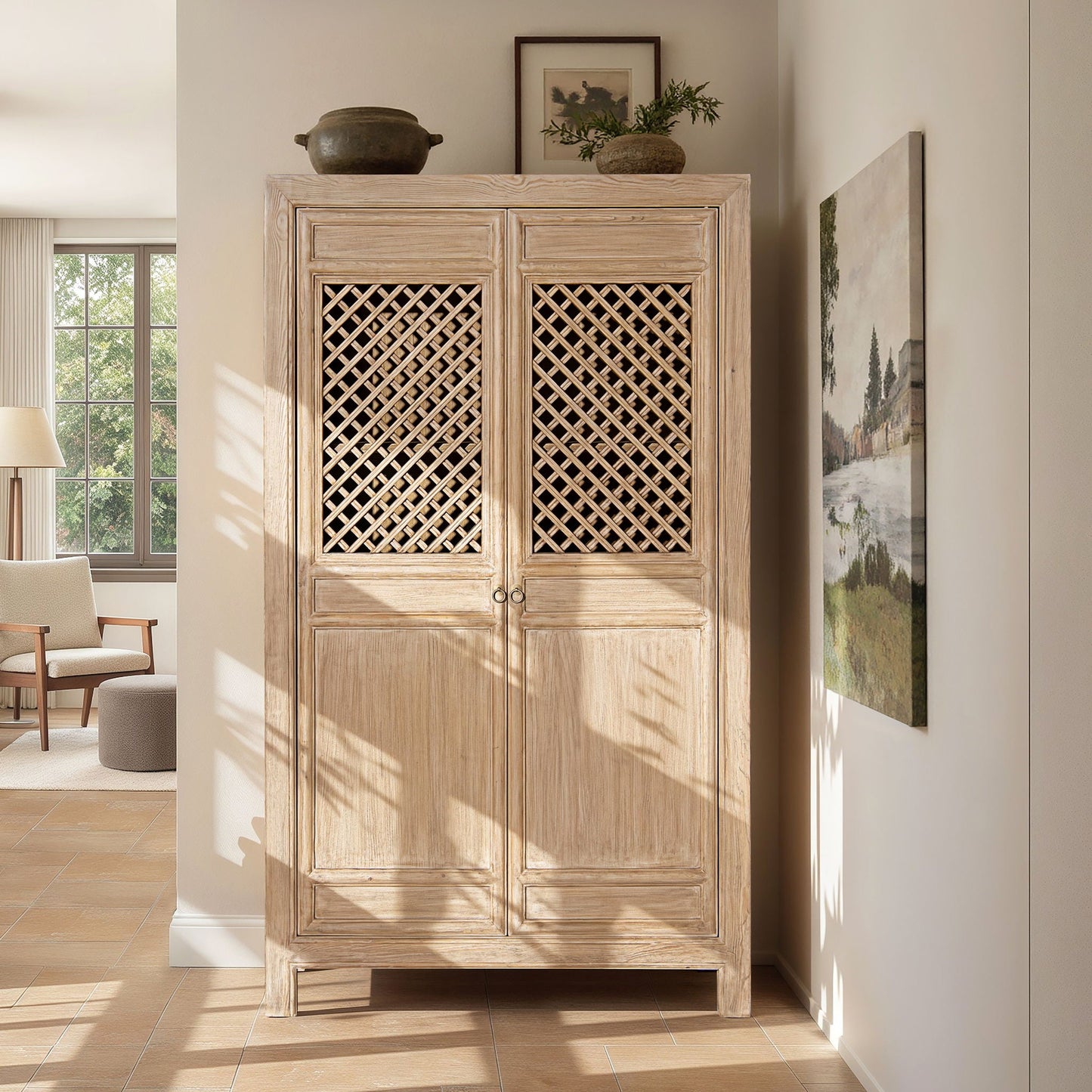 Arden - 2 Door Bookcase Storage Cabinet - Natural