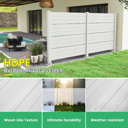 50" W x 49" H Outdoor Privacy Screen with Aluminum Posts, 2 Panels