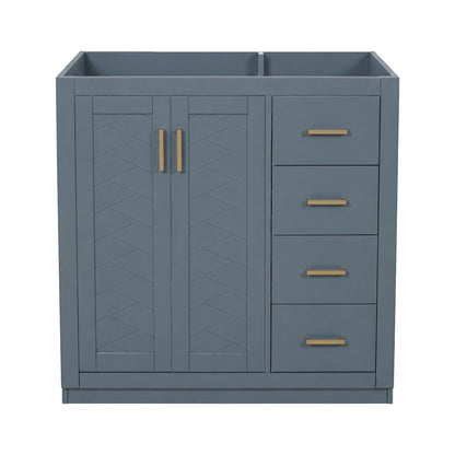 Retro Style Bathroom Vanity, 3 Drawers & Soft Closing Doors