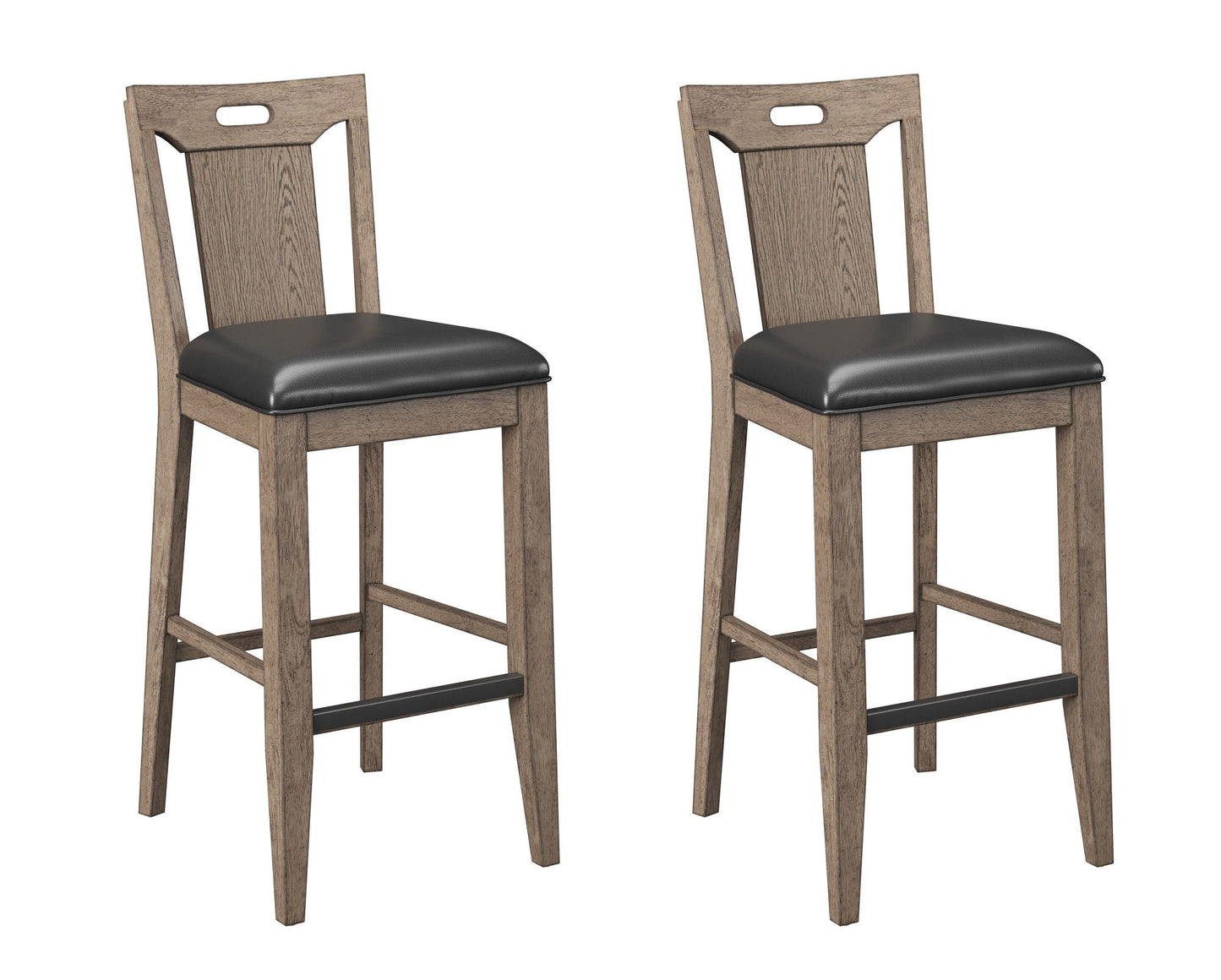 Slat Back Bar Stools (Set of 2) - Brown