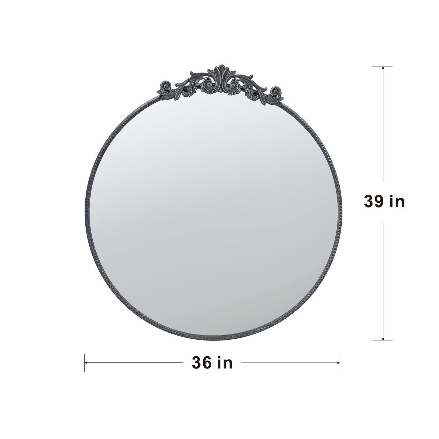 Classic Design Mirror With Baroque Inspired Frame For Bathroom, Entryway Console Lean Against Wall