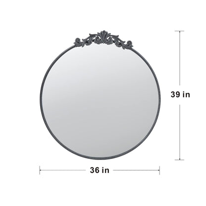 Classic Design Mirror With Baroque Inspired Frame For Bathroom, Entryway Console Lean Against Wall