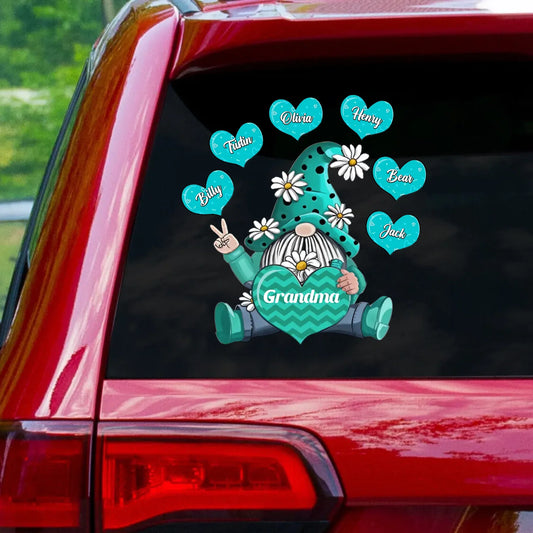 Personalized Grandma Mom Gnome 3D Decal - Gift Idea For Grandma/Mother's Day