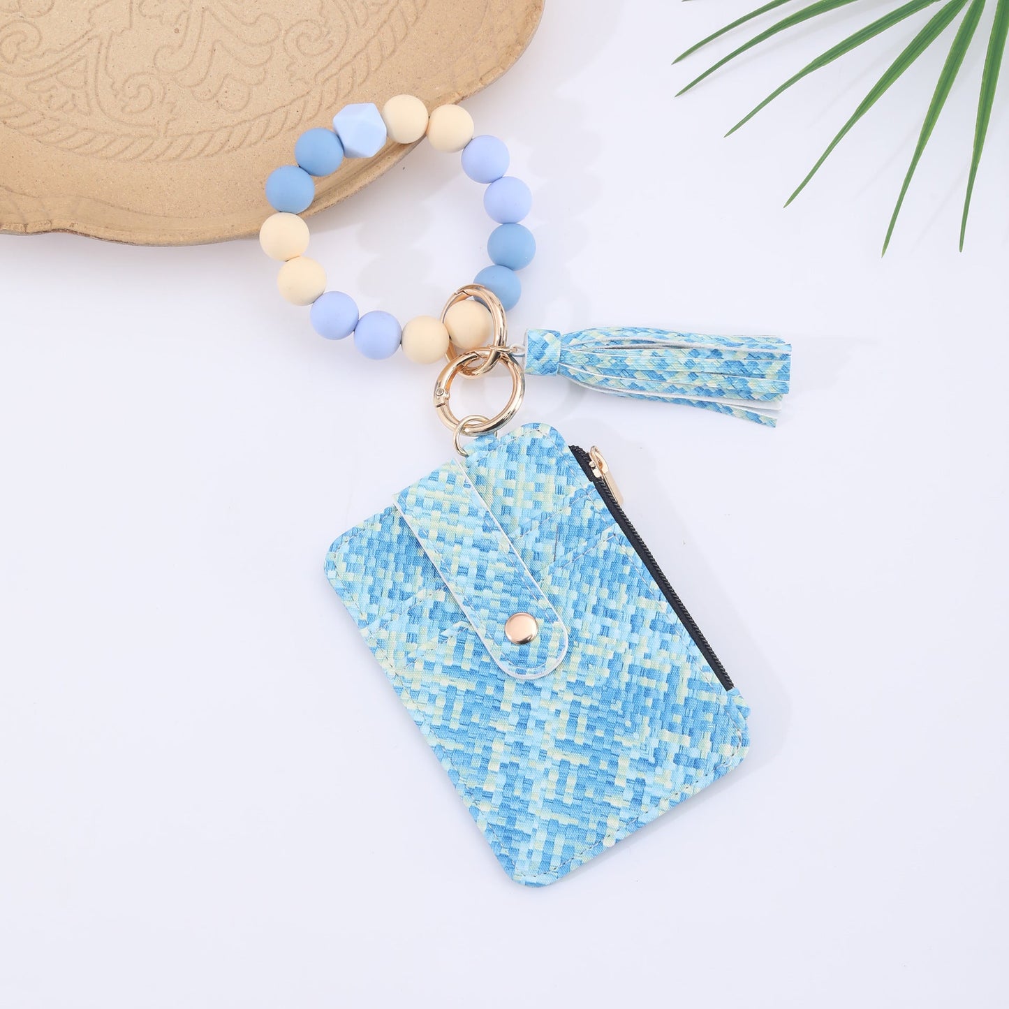 Silicone Bead Bracelet Weaving Pattern Card Holder Coin Purse