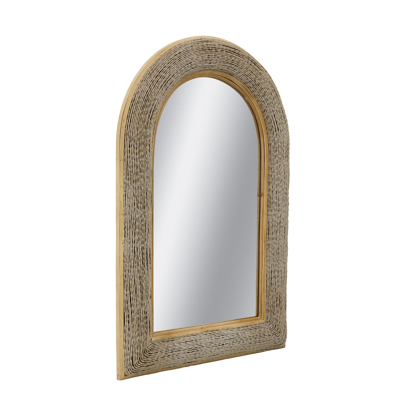 24.2"x36" Woven Texture Decorative Arched Mirror