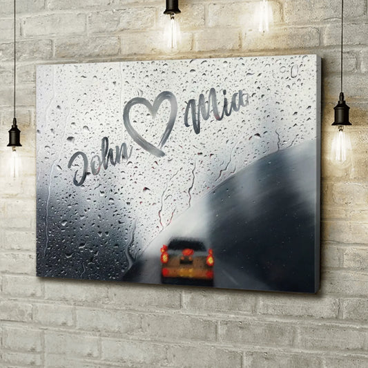Custom Personalized Couple Rainy Day Canvas - Gift Idea For Couple