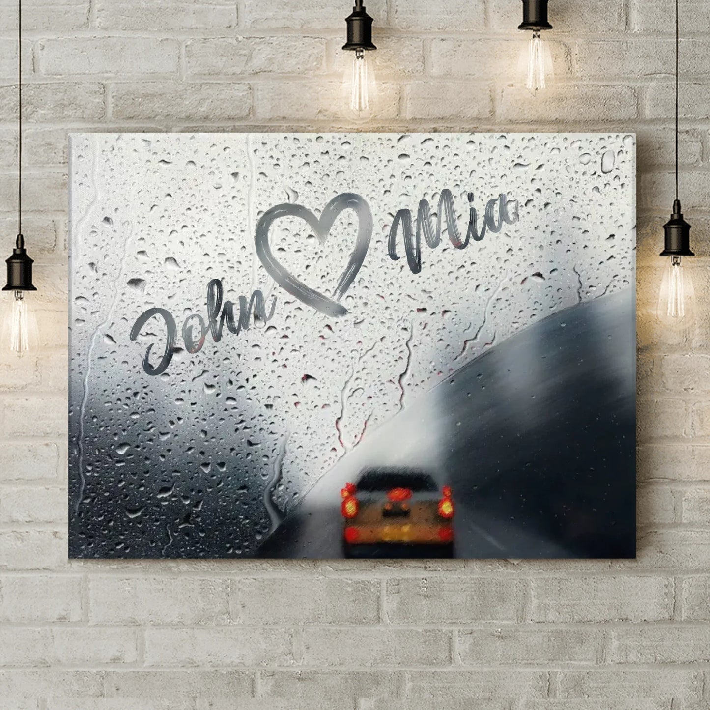 Custom Personalized Couple Rainy Day Canvas - Gift Idea For Couple