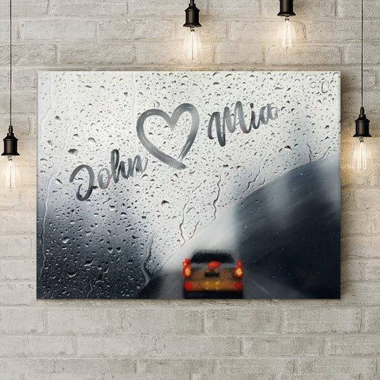 Custom Personalized Couple Rainy Day Canvas - Gift Idea For Couple