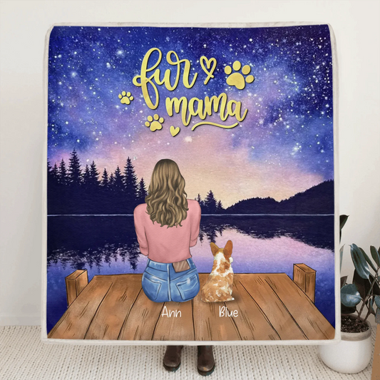 Personalized Pet Mom Quilt/Fleece Blanket - Gift For Pets Lover With Up to 4 Pets - Fur Mama