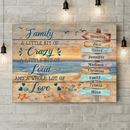 Personalized Family Canvas - Gift Idea For Family - Family A Little Bit Of Crazy