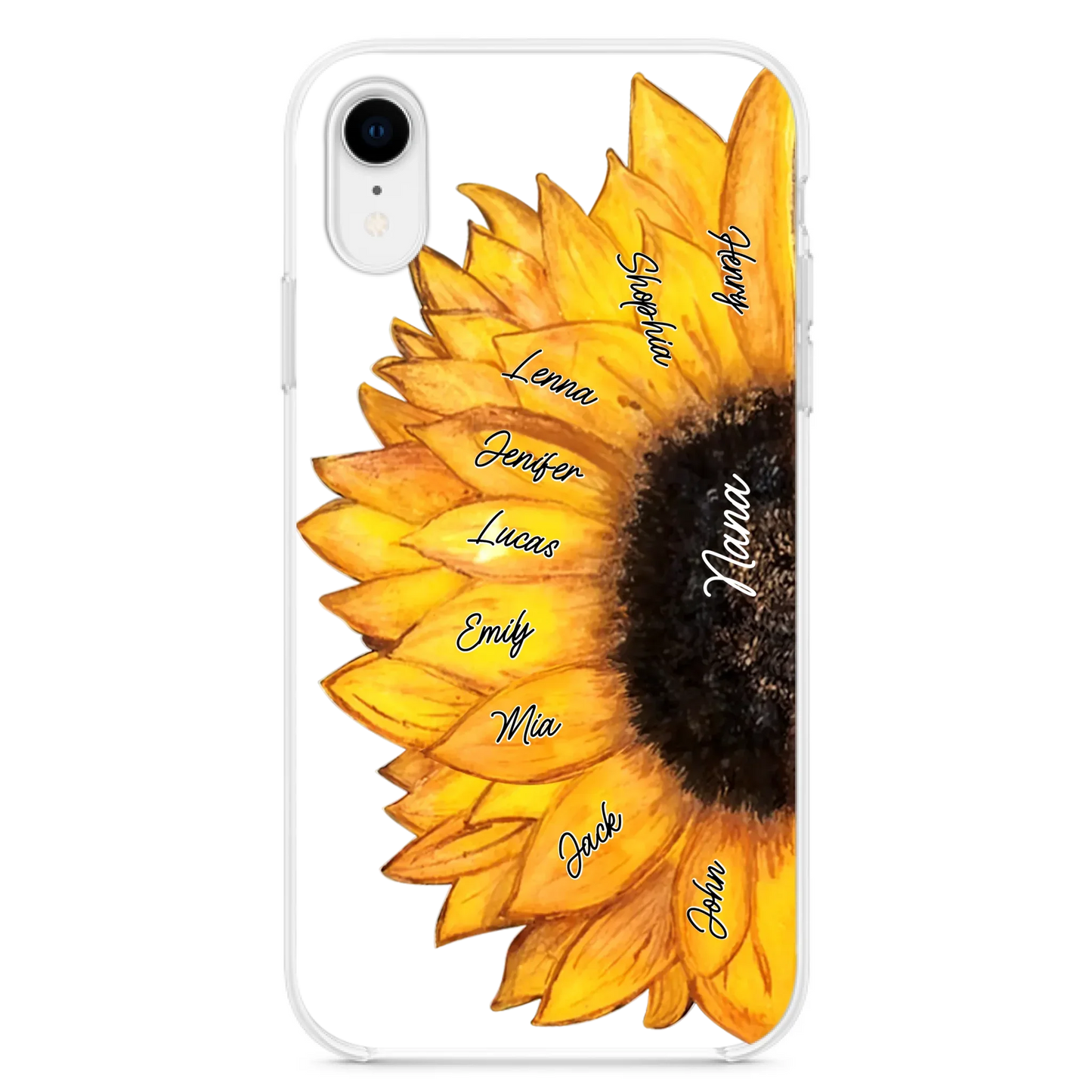 Custom Personalized Sunflower Grandma Phone Case -Upto 9 Kids - Mother's Day Gift Idea for Mom/Grandma